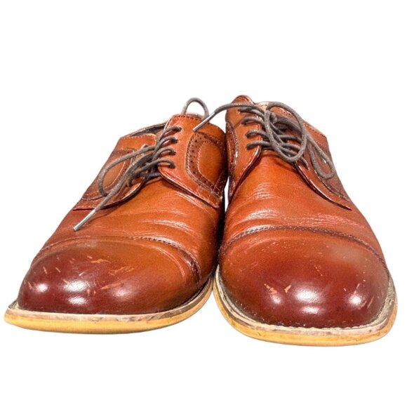 Stacy Adams Dickinson Cap Toe Oxford Brown Leather Mens Dress Shoes Size 9.5M - Picture 3 of 8